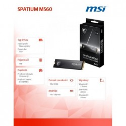 Dysk SSD SPATIUM M560 1TB M.2 PCIe 5.0 10200/8400MB/s Dysk SSD SPATIUM M560 1TB M.2 PCIe 5.0 10200/8400MB/s