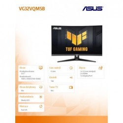 Monitor 32 cale VG32VQM5B TUF DP HDMI*2 0.5MS Monitor 32 cale VG32VQM5B TUF DP HDMI*2 0.5MS