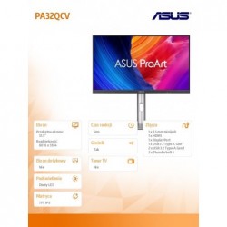 Monitor 31.5 cala PA32QCV 6K IPS HDMI DP USB-C THb4 Monitor 31.5 cala PA32QCV 6K IPS HDMI DP USB-C THb4