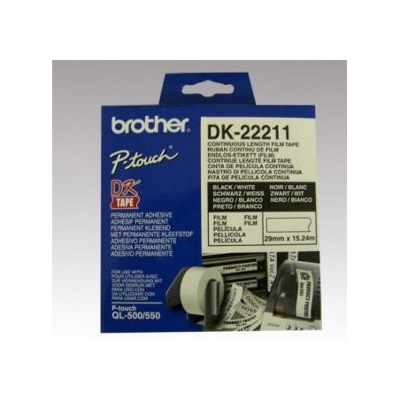 Brother rolka folii 29mm x 15.24m, biała, 1 szt., DK 22211, do drukowania etykiet