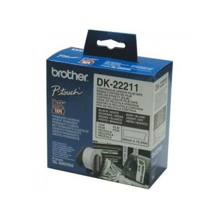 Brother rolka folii 29mm x 15.24m, biała, 1 szt., DK 22211, do drukowania etykiet Brother rolka folii 29mm x 15.24m, biała, 1 szt., DK 22211, do drukowania etykiet