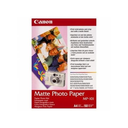 Canon Matte Photo Paper, MP-101 A4, foto papier, matowy, 7981A005, biały, A4, 170 g/m2, 50 szt., atrament Canon Matte Photo Paper, MP-101 A4, foto papier, matowy, 7981A005, biały, A4, 170 g/m2, 50 szt., atrament