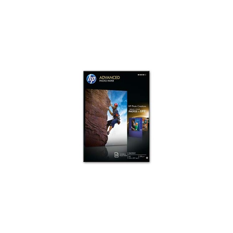 HP Advanced Glossy Photo Pa, Q5456A, foto papier, połysk, zaawansowany typ biały, A4, 250 g/m2, 25 szt., atrament