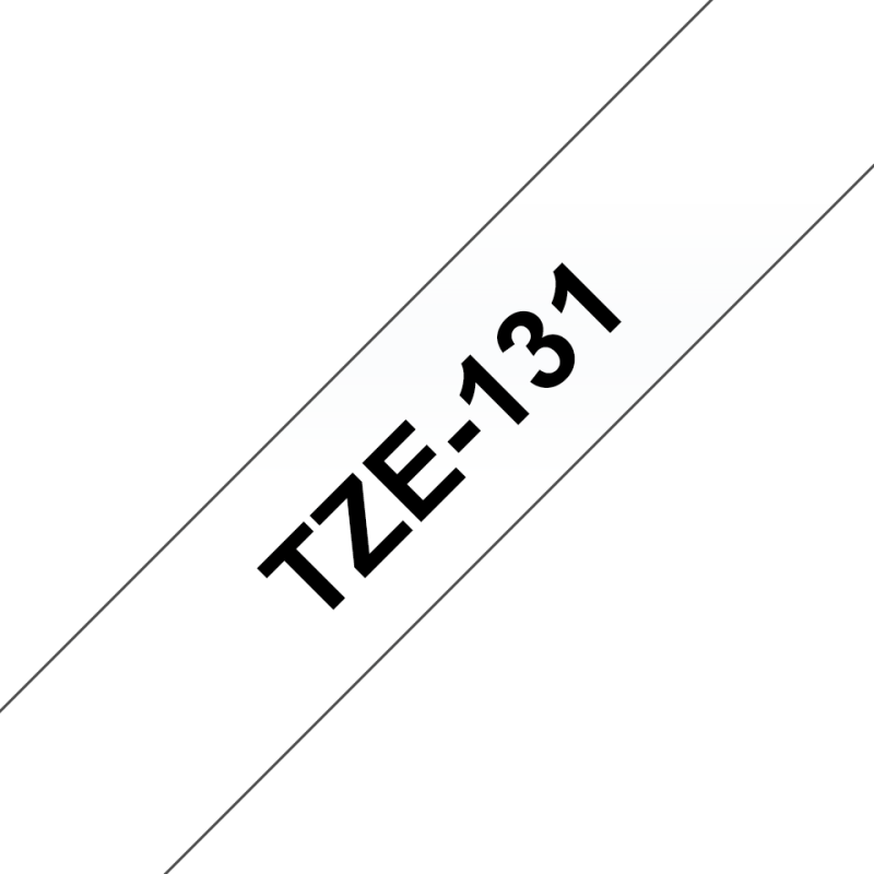 Taśma Brother 12mm Czarny na Przezroczystym