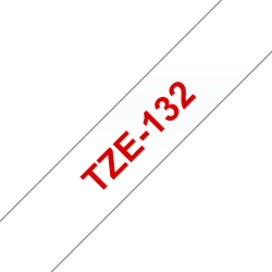 Taśma Brother 12mm Czerwony na Przezroczystym