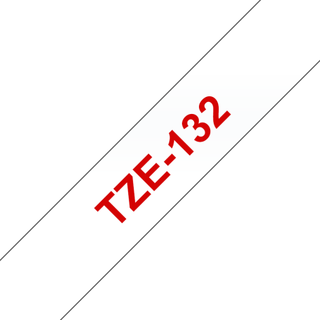 Taśma Brother 12mm Czerwony na Przezroczystym Taśma Brother 12mm Czerwony na Przezroczystym
