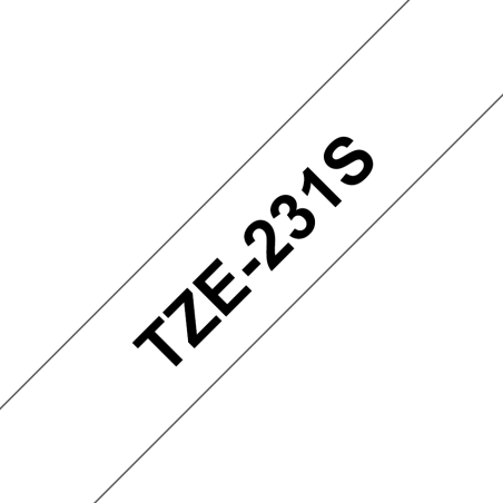 Taśma Brother 12mm Czarny na Białym, 4m