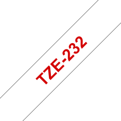 Taśma Brother 12mm Czerwony na Białym
