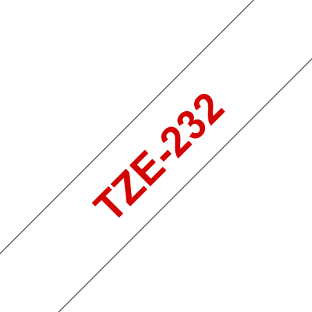 Taśma Brother 12mm Czerwony na Białym Taśma Brother 12mm Czerwony na Białym