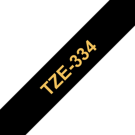 Taśma Brother 12mm Złoty na Czarnym Taśma Brother 12mm Złoty na Czarnym