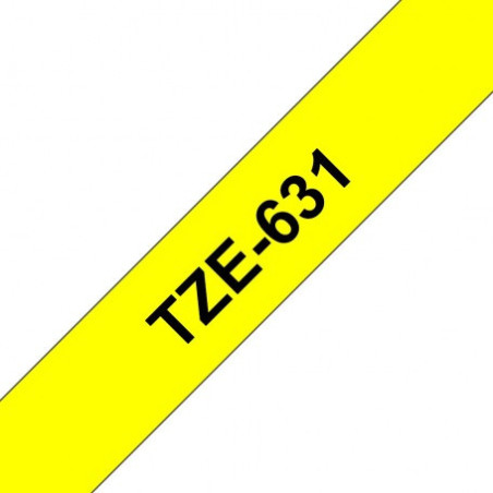 Taśma Brother 12mm Czarny na Żółtym Taśma Brother 12mm Czarny na Żółtym