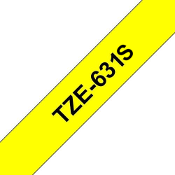 Taśma Brother 12mm Czarny na Żółtym, 4m