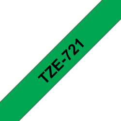 Taśma Brother 9mm Czarny na Zielonym
