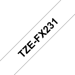 Taśma identyfikacyjna Brother 12mm Czarny na Białym