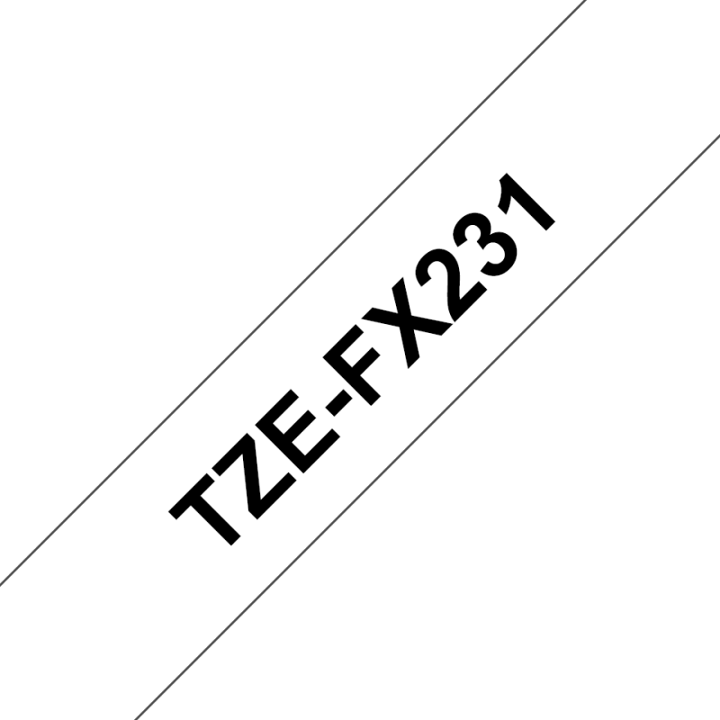Taśma identyfikacyjna Brother 12mm Czarny na Białym