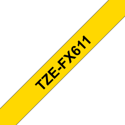 BROTHER TZEFX611 Taśma Brother 6mm BLACK ON YELLOW FLEXIBLE ID