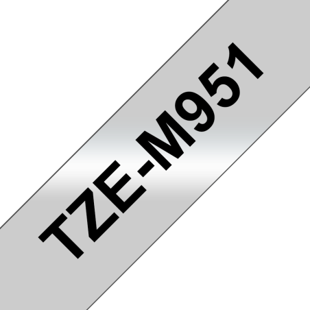Taśma matowa Brother 24mm Czarny na Srebrnym