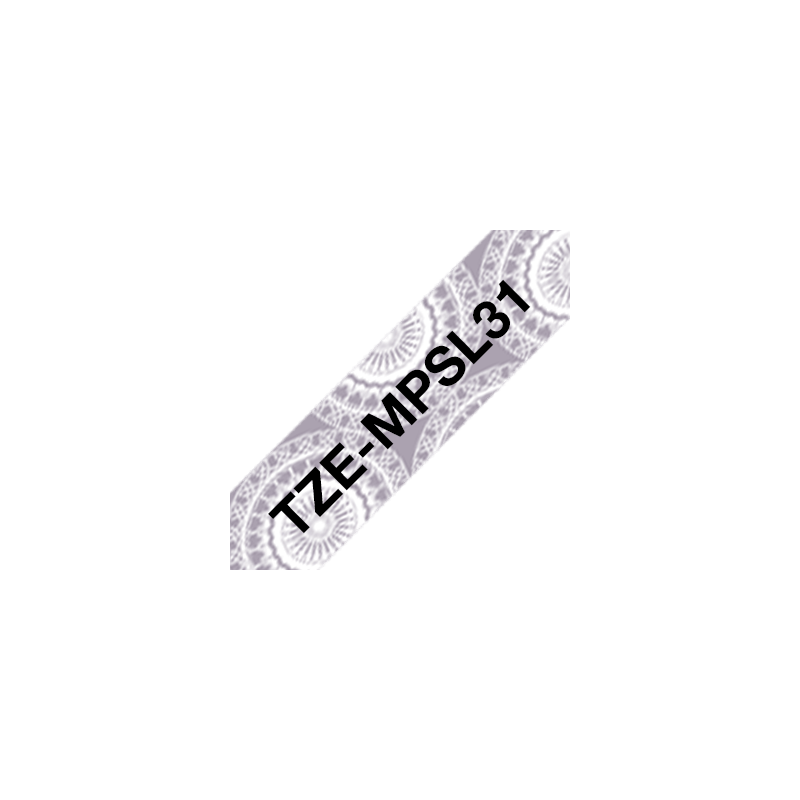 Taśma Brother 12mm Czarny na Srebrnym wzorze