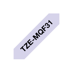 Taśma Brother 12mm Czarny na pastelowym Fioletowym