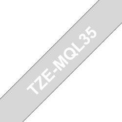 Taśma Brother 12mm Biały na matowym Szarym