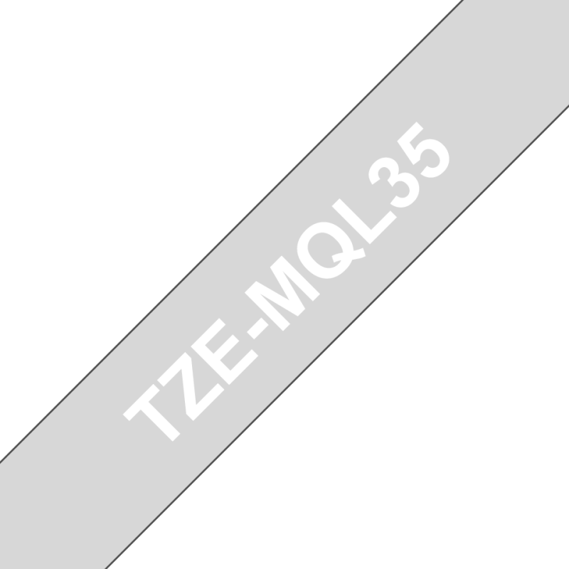 Taśma Brother 12mm Biały na matowym Szarym
