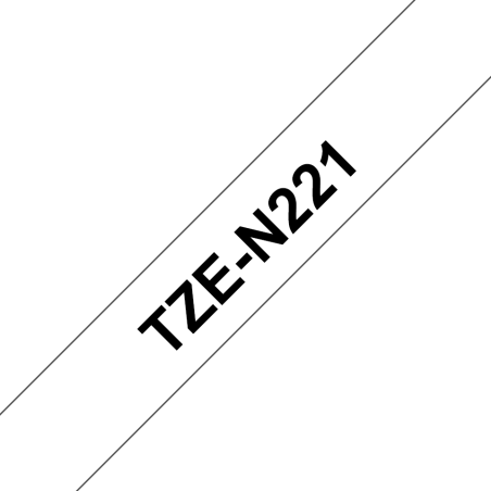 Taśma Brother 9mm Czarny na Białym, nielaminowany