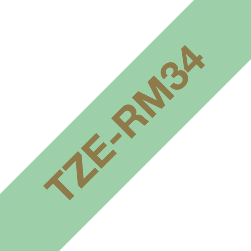 Taśma wstążkowa Brother 12mm Złoty na Miętowym