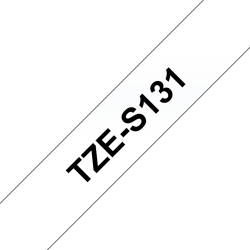 Taśma laminowana Brother 12mm Czarny na Przezroczystym, Mocny klej