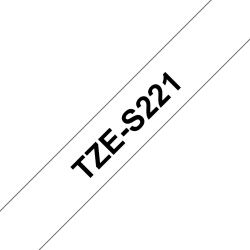 BROTHER TZeS221 Taśma Brother 9mm BLACK ON WHITE ADHESIVE TAPE