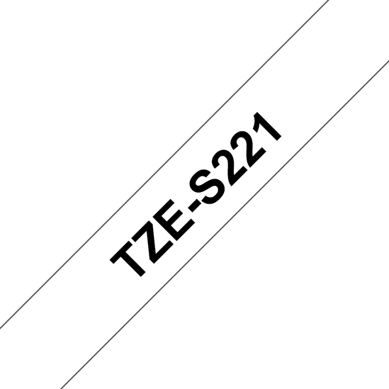 BROTHER TZeS221 Taśma Brother 9mm BLACK ON WHITE ADHESIVE TAPE
