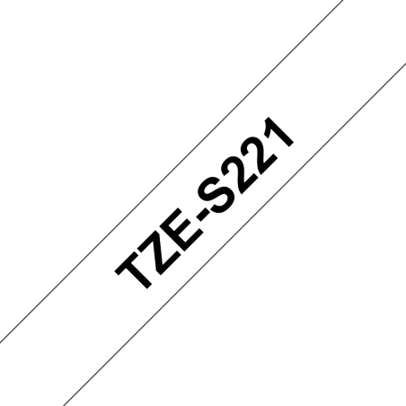 BROTHER TZeS221 Taśma Brother 9mm BLACK ON WHITE ADHESIVE TAPE BROTHER TZeS221 Taśma Brother 9mm BLACK ON WHITE ADHESIVE TAPE