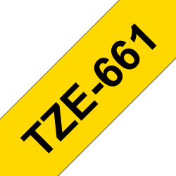 Taśma Brother 36mm Czarny na Żółtym