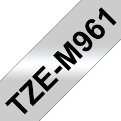 Taśma Brother 36mm Czarny na Srebrnym