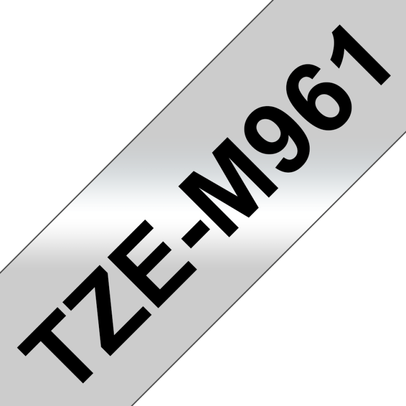 Taśma Brother 36mm Czarny na Srebrnym