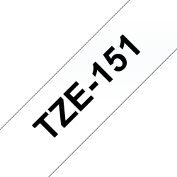 Taśma Brother 24mm Czarny na Przezroczystym