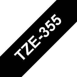Taśma Brother 24mm Biały na Czarnym
