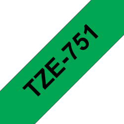 Taśma Brother 24mm Czarny na Zielonym