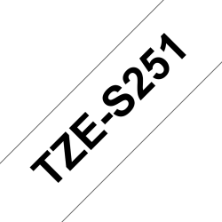 Taśma laminowana Brother 24mm Czarny na Białym, Mocny klej
