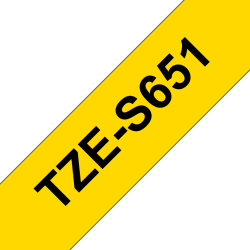 Taśma laminowana Brother 24mm Czarny na Żółtym, Mocny klej Taśma laminowana Brother 24mm Czarny na Żółtym, Mocny klej