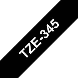 Taśma Brother 18mm Biały na Czarnym