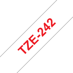 Taśma Brother 18mm Czerwony na Białym