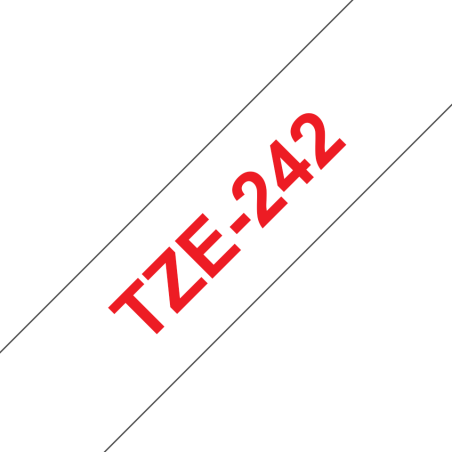 Taśma Brother 18mm Czerwony na Białym
