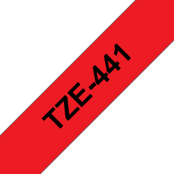 Taśma Brother 18mm Czarny na Czerwonym