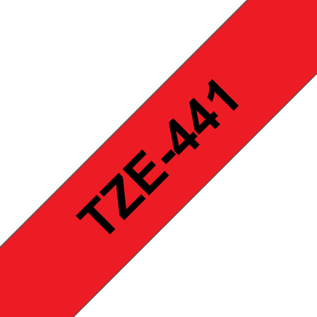 Taśma Brother 18mm Czarny na Czerwonym