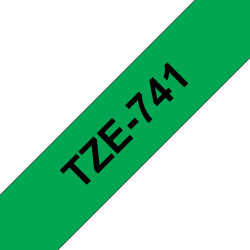 Taśma Brother 18mm Czarny na Zielonym