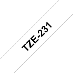 Taśma Brother 12mm Czarny na Białym