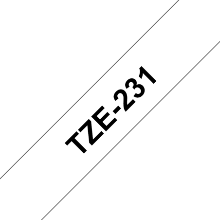 Taśma Brother 12mm Czarny na Białym Taśma Brother 12mm Czarny na Białym