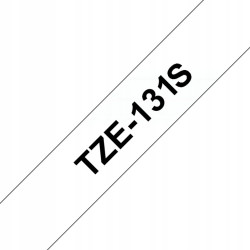 Taśma Brother 12mm Czarny na Przezroczystym, 4m