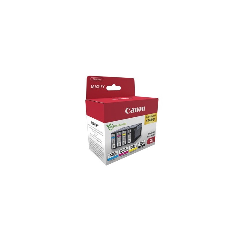 Canon oryginalny ink / tusz PGI-1500XL BK/C/M/Y MULTI, 9182B010, CMYK, 780s Canon oryginalny ink / tusz PGI-1500XL BK/C/M/Y MULTI, 9182B010, CMYK, 780s