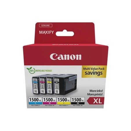 Canon oryginalny ink / tusz PGI-1500XL BK/C/M/Y MULTI, 9182B010, CMYK, 780s Canon oryginalny ink / tusz PGI-1500XL BK/C/M/Y MULTI, 9182B010, CMYK, 780s